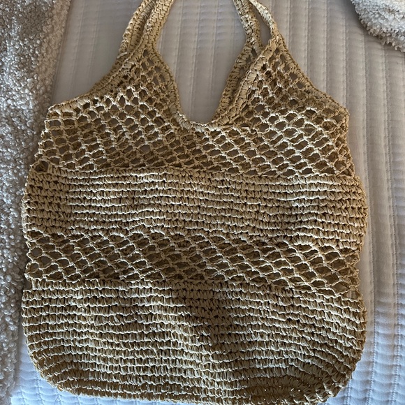 H&M Handbags - Woven Tan Tote Bag